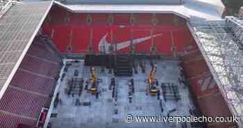 Taylor Swift's Eras Tour stage arrives at Anfield Stadium