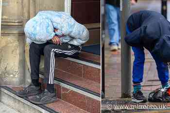 Inside sad scenes on UK high street ravaged by Spice as drug addicts freeze in strange positions