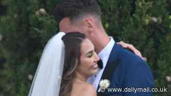 Chloe Goodman ties the knot as sister Lauryn misses the big day! Reality star marries footballer fiancé in Portugal - but the event is overshadowed by family drama amid feud as sibling films new WAG reality show just five minutes away on boat