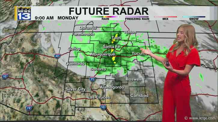 Showers and thunderstorms move across New Mexico Monday