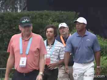 Tiger Woods arrives at Pinehurst Monday morning as golf's biggest names begin practicing for US Open
