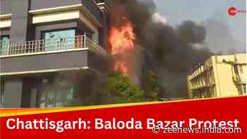 Satnami Community Sets Collector`s Office On Fire In Chhattisgarh`s Baloda Bazar - Watch Video