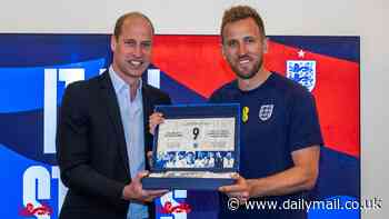 Revealed: England captain Harry Kane receives Euro 2024 package from Prince William - with details of every past wearer of the No9 and a nod to his goalscoring record - as the Three Lions prepare to jet off to Germany