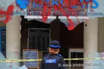 Three people in balaclavas sought by police after Barclays in Broadmead smashed up