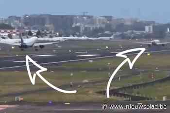Op het nippertje: vliegtuigen komen erg dichtbij wanneer ze opstijgen en landen op hetzelfde tarmac