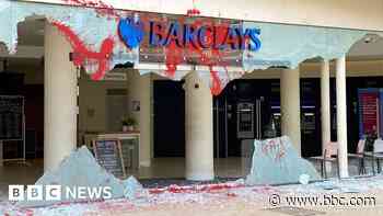 Barclays branches across UK targeted by protesters
