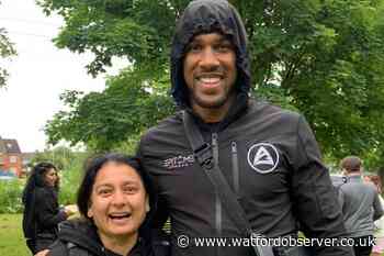 Anthony Joshua attends Meriden Community Services Fun Day