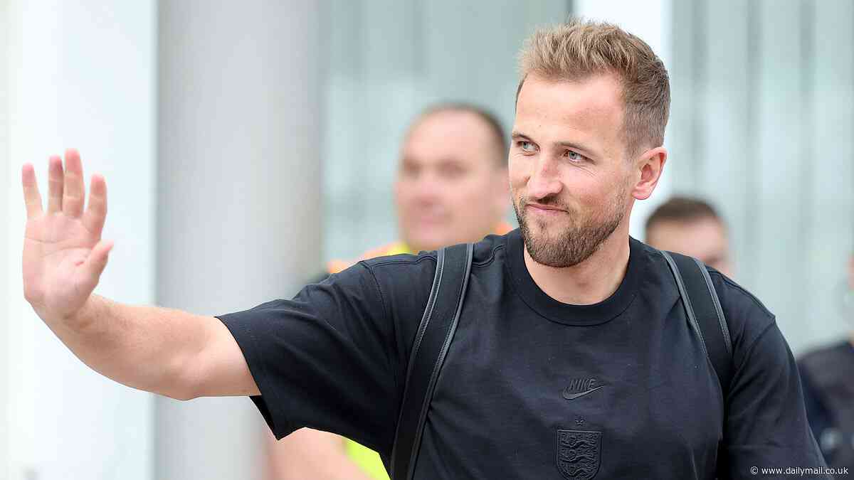England stars are all smiles as they land in Germany ahead of Euro 2024 - with Gareth Southgate's side hoping to win first major trophy since 1966