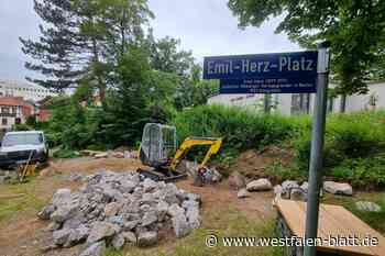 Arbeiten am Emil-Herz-Platz in Warburg haben begonnen