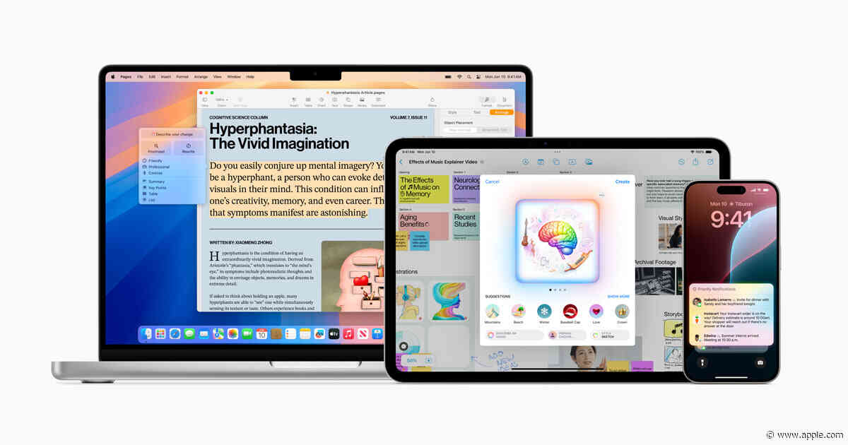 Introducing Apple Intelligence for iPhone, iPad, and Mac