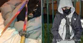 Machete murderer, 12, poses with huge knife just hours before stabbing man to death