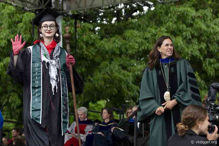 Protests of president punctuate rainy graduation for Dartmouth’s Class of ’24