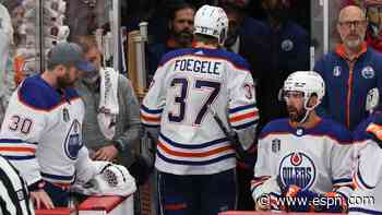 Oilers' Foegele ejected for knee-on-knee hit in G2