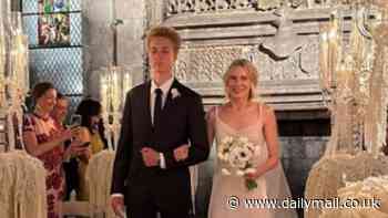 Naomi Watts' son Sasha, 16, towers over his mum as he walks the actress down the aisle during wedding to Billy Crudup in Mexico City