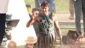 Gladiator 2 star Paul Mescal is seen in character as battered and bloodied Lucius for the FIRST time as reshoots are filmed in rural Sussex ahead of hotly-anticipated release