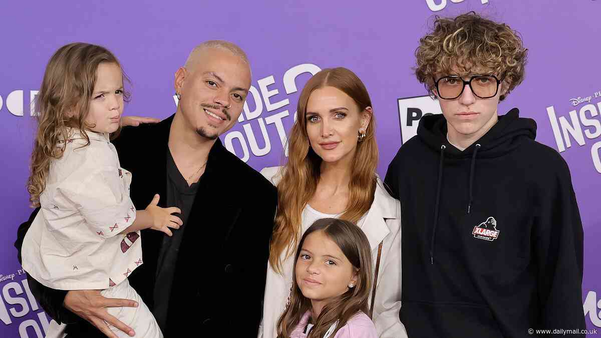 Ashlee Simpson's son Bronx, 15, towers over her on rare family outing with all three kids at Inside Out 2 premiere