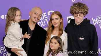 Ashlee Simpson's son Bronx, 15, towers over her on rare family outing with all three kids at Inside Out 2 premiere