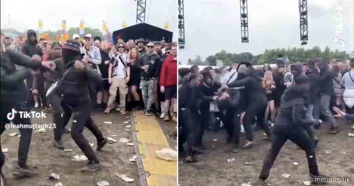 Mass brawl erupts at festival as police seize weapons and drugs