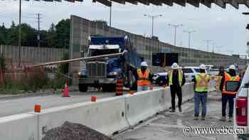 Dump-truck crash closes QEW in both directions in Mississauga