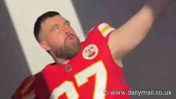 Travis Kelce films his 'archer' introduction at Chiefs media day - but it is NOT a Taylor Swift tribute!