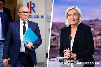 Politiek in Frankrijk staat op haar kop nu centrumrechts in zee wil met Marine Le Pen: “Wat een schande, de maskers vallen af”