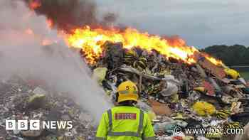 Firefighters battle landfill site blaze overnight