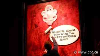 King Charles portrait vandalized with Wallace and Gromit cartoon