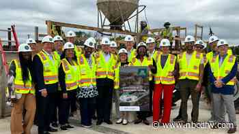 Community leaders celebrate construction milestone at Dallas' new I-35 deck park