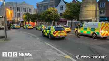 Three men in court after town centre stabbing