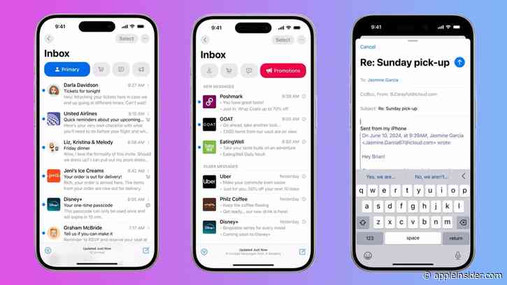 Apple Mail in iOS 18 introduces on-device email categorization, Smart Replies, and summaries