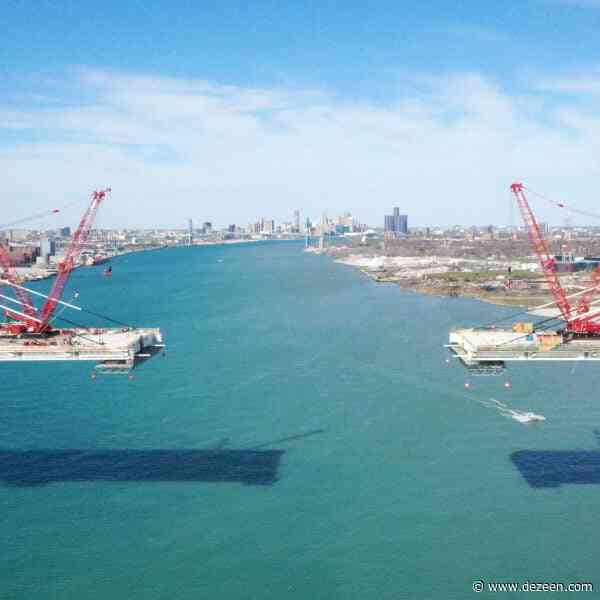 "Longest cable-stayed bridge" in North America nears completion above Detroit River