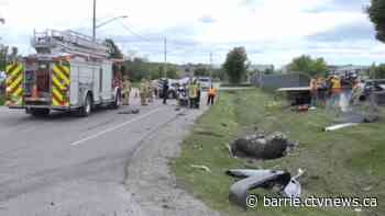 One person injured in collision with transport truck in Barrie