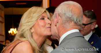 Rod Stewart's wife Penny Lancaster kisses King Charles after rocker swears in royal error