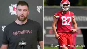 Travis Kelce, 34, dismisses retirement talk and vows to play 'until the wheels fall off' as Kansas City hosts two-day minicamp for new season