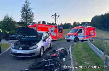 FW-EN: Verkehrsunfall zwischen PKW und Motorrad - Rettungshubschrauber im Einsatz