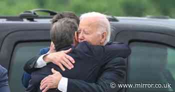 Joe Biden embraces son Hunter in first reunion following guilty verdicts on three criminal gun charges