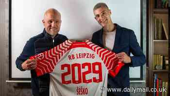 Benjamin Sesko signs a one-year contract extension to stay with RB Leipzig until 2029 despite interest from Arsenal and Chelsea