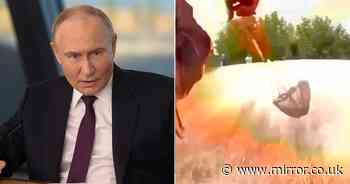 Vladimir Putin's propaganda TV crew hit by ‘Ukrainian mine' as tyrant taunts West with nuke drills
