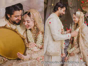 Hania Aamir-Zaviyar Nauman's stylish wedding shoot pics