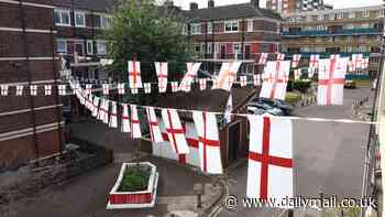 England's 'most patriotic estate' hangs out the flags for the Euros with 700 banners and massive murals as Gareth Southgate's men prepare for Germany