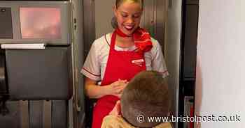 Love is in the air - literally - as man proposes to cabin crew girlfriend during flight