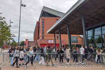 Hundreds queue outside Anfield for Taylor Swift Eras Tour merchandise