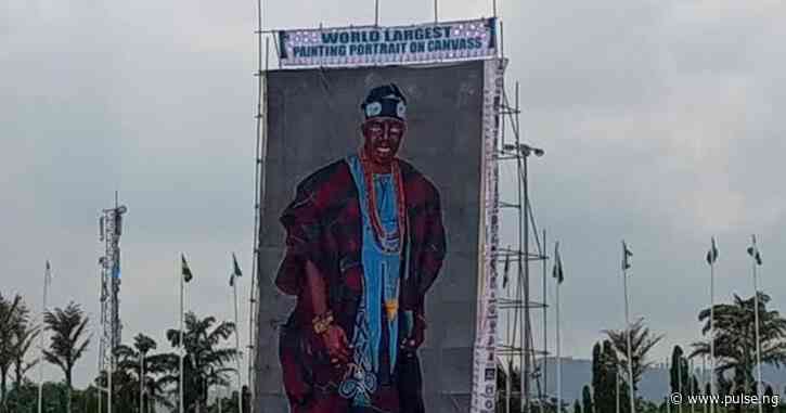 Bola Tinubu breaks world record with the largest portrait on canvas ever made