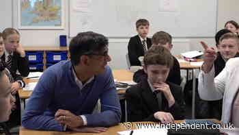 Rishi Sunak blanked as he asks Year 7 students if they are ‘excited about exam’