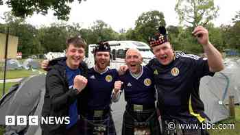 Scotland fans getting ready for the start of Euro 2024