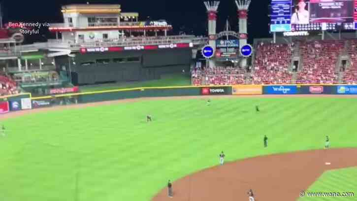 WATCH: Person gets tased during Cincinnati Reds game after storming the field