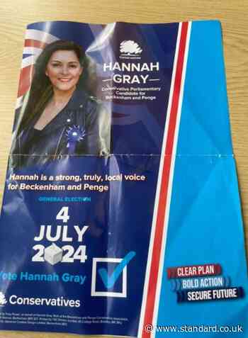 London Tory MP candidate forced to withdraw campaign leaflets after police complaint