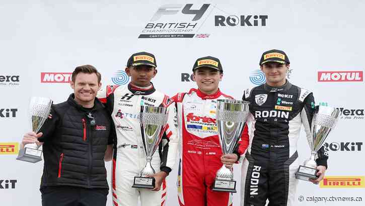 Calgary teenager Alex Berg wins first F4 race in England