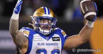 Winnipeg Blue Bombers offence suffers another blow with loss of Brady Oliveira