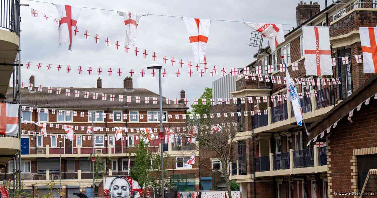 Inside UK's most patriotic estate covered in England flags for Euros 2024